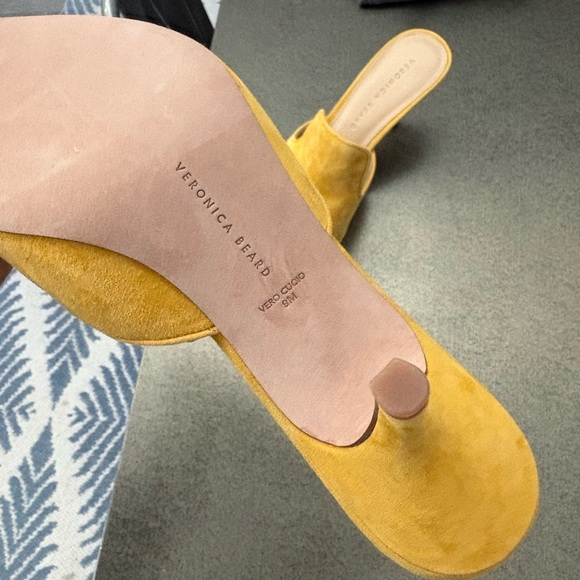 Veronica Beard Mustard Suede Mules - Picture 3 of 4